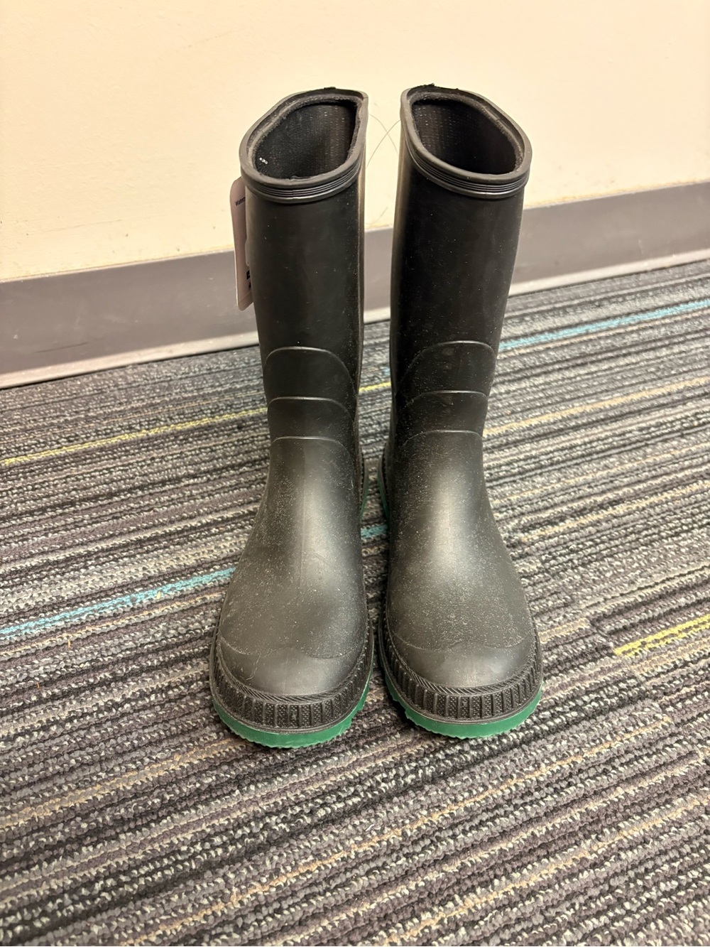 George Black Waterproof Slip Resistant Steel-Toe Boots with Green Sole